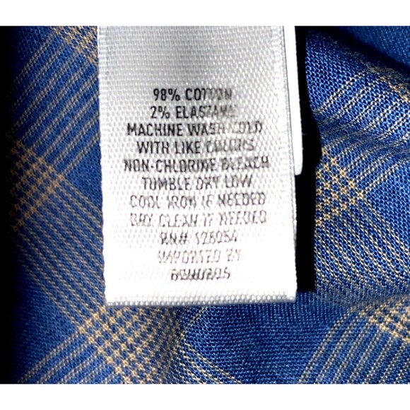 BONOBOS Shirt Mens Size M Button Down Long Sleeve Slim Fit Blue Plaid Cotton - Picture 5 of 7